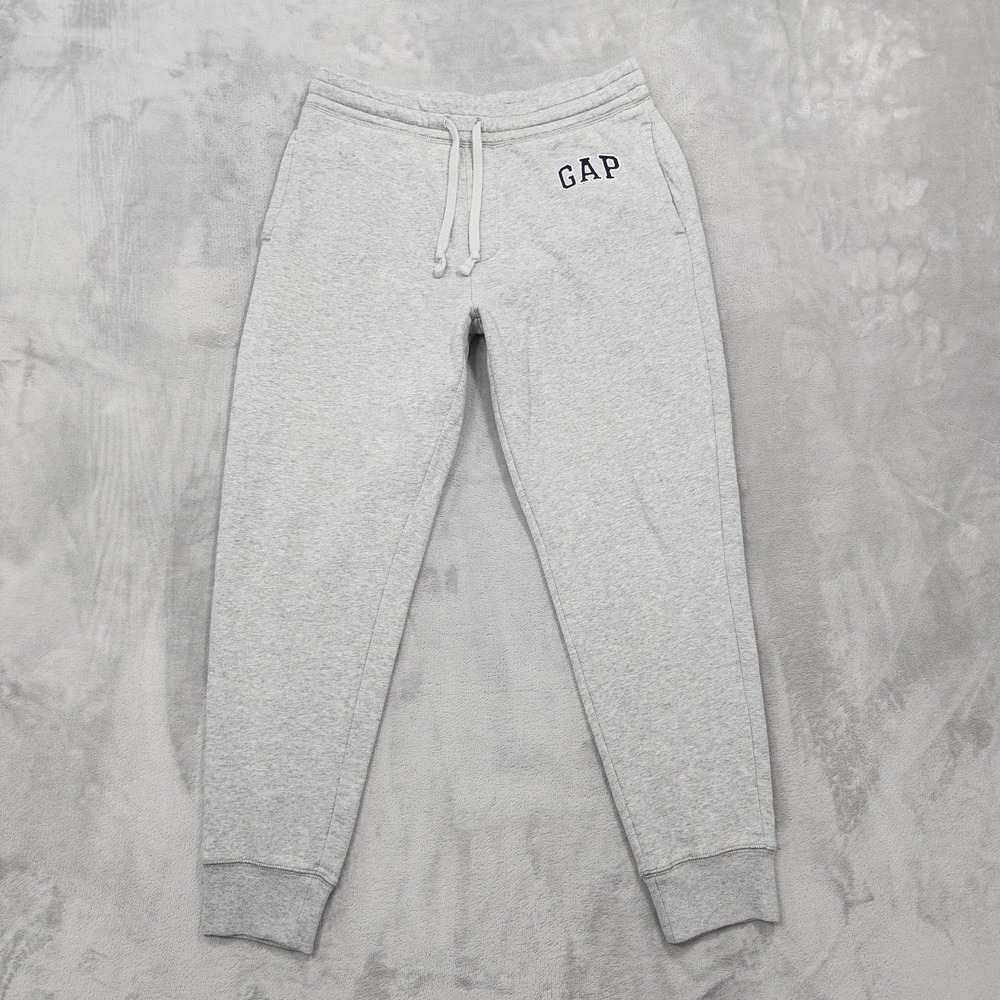 Gap Pants Mens M Gray Modern Logo Fleece Jogger Sweatpants Casual Athleisure Gym